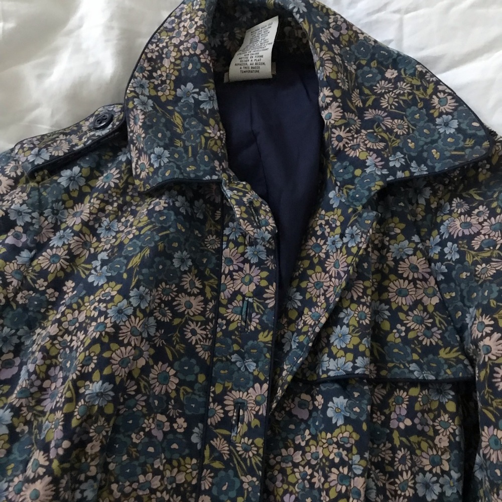 Floral trench coat